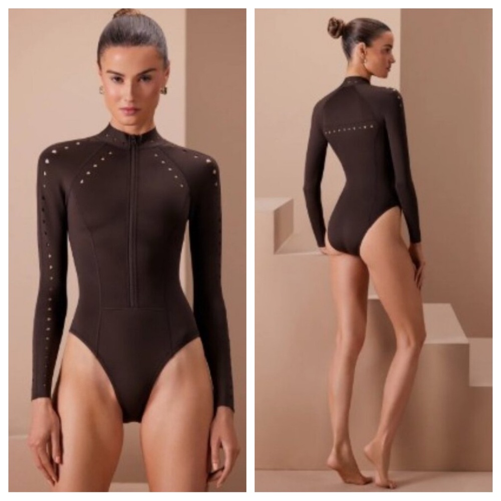 Gigi C Riley Scuba Surfsuit in Chocolate Brown | EXTRA SMALL NWT - Picture 2 of 8